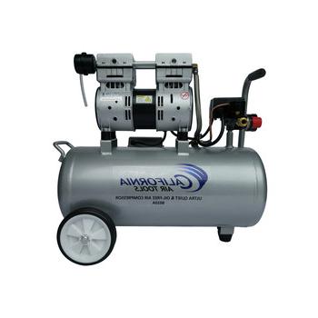 空气压缩机|加州空气工具CAT-8010A 1 HP 8加仑超安静和无油铝罐独轮车空气压缩机